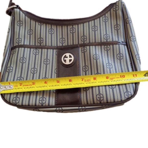 GIANI BERNINI    Shoulder Bag Top Zip  Olive with Brown Trim - Picture 10 of 11